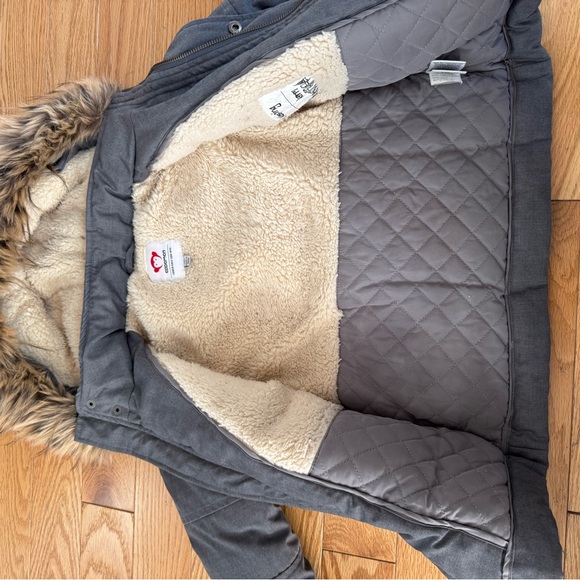 Appaman Charcoal Jacket with Faux Fur Hood - Picture 9 of 11
